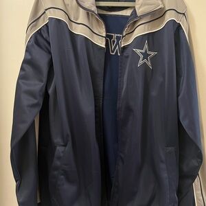 Dallas Cowboys Navy and Gray Throwback jacket with logo